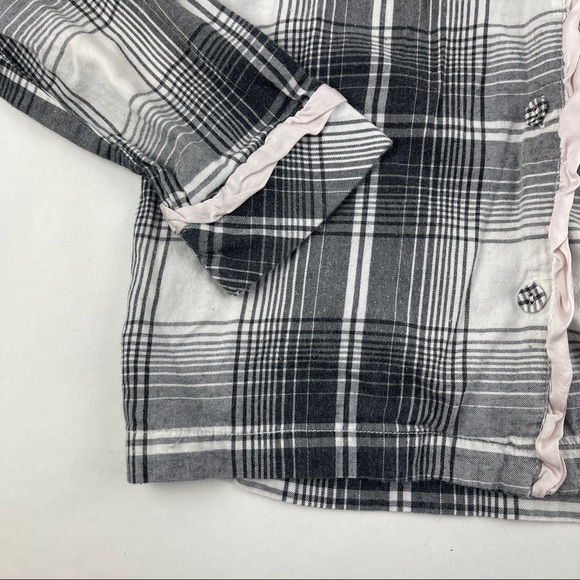 Victorias Secret Sleep Shirt Womens Small Gray Plaid Button Up - Picture 4 of 8